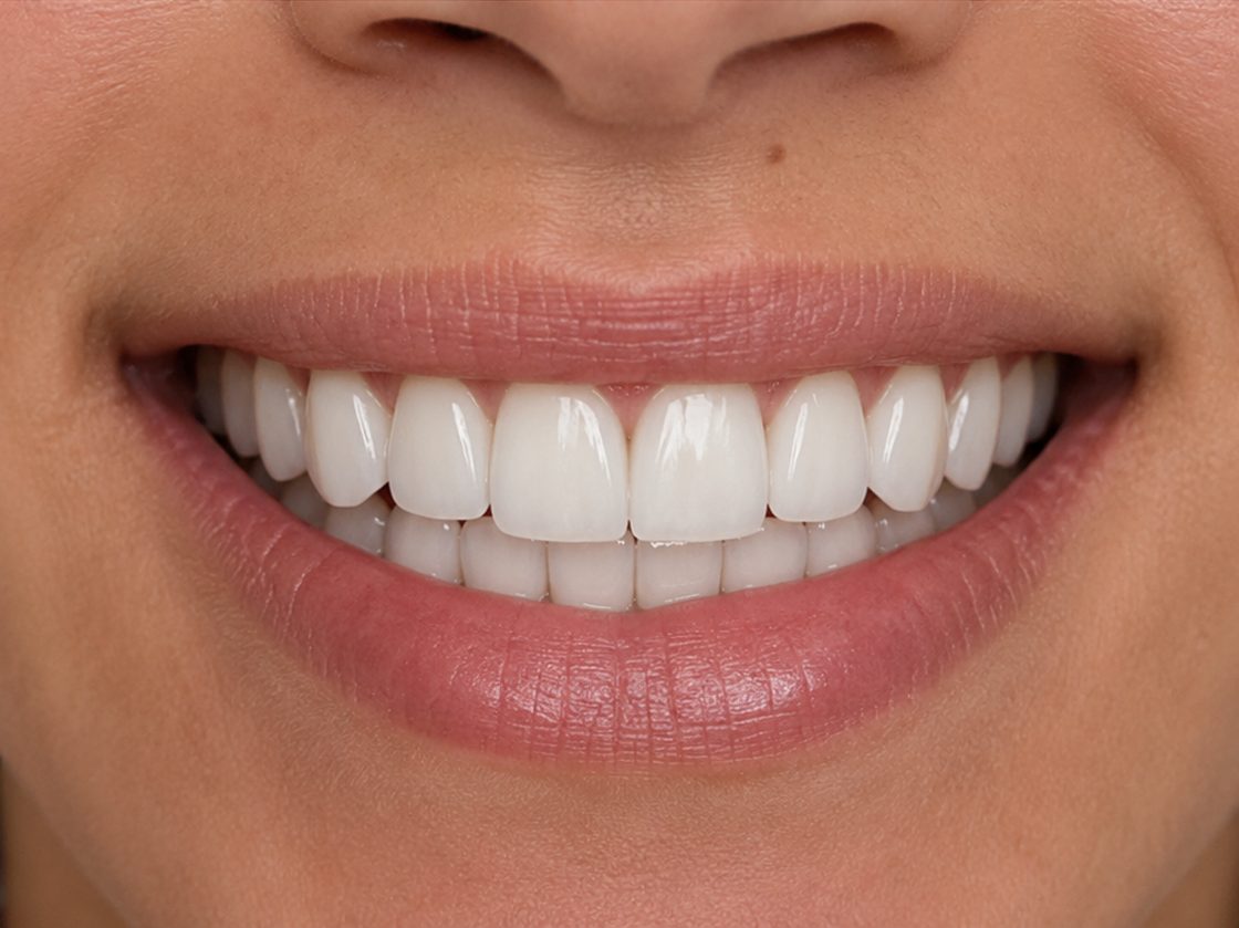 Sonrisa después del blanqueamiento y diseño de sonrisa (imagen ilustrativa)
